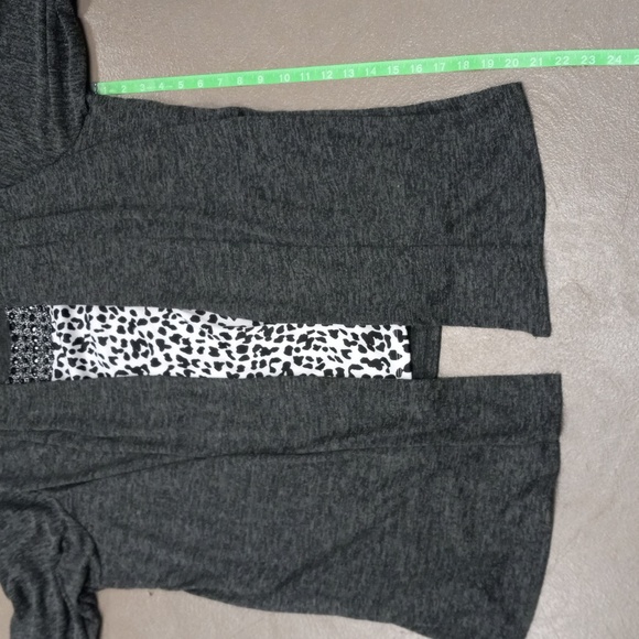 Cathy Daniels Woman Mood Aubergine  Charcoal Stretch Blouse - Picture 6 of 13